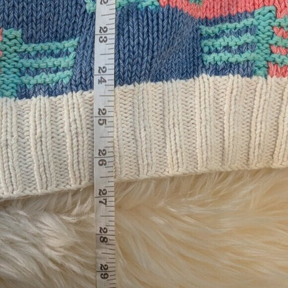 Vintage Britches Hand Knit Chunky Pastel Crewneck Sweater Size Large - Picture 6 of 8